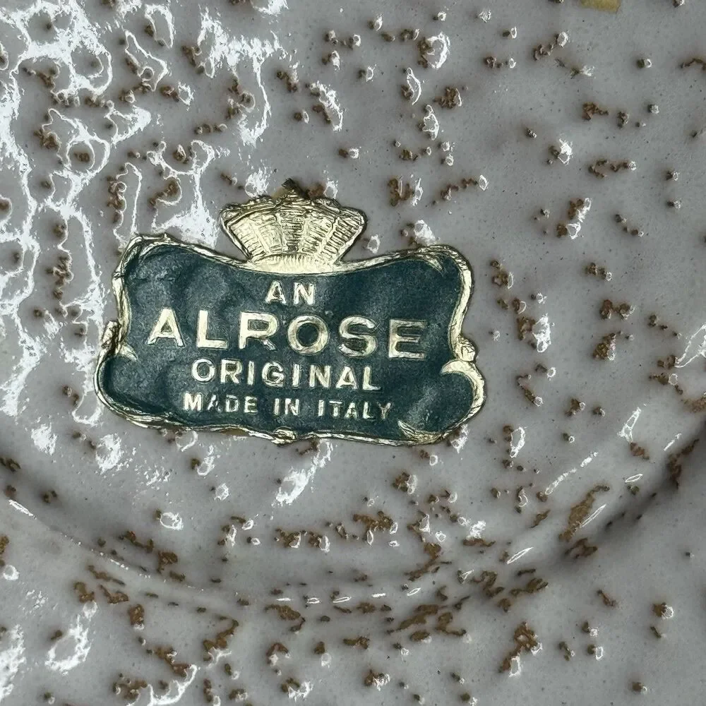 An‎ Alrose Original Italy Plate Platter Speckled Pottery Italian Vintage 12” MCM
